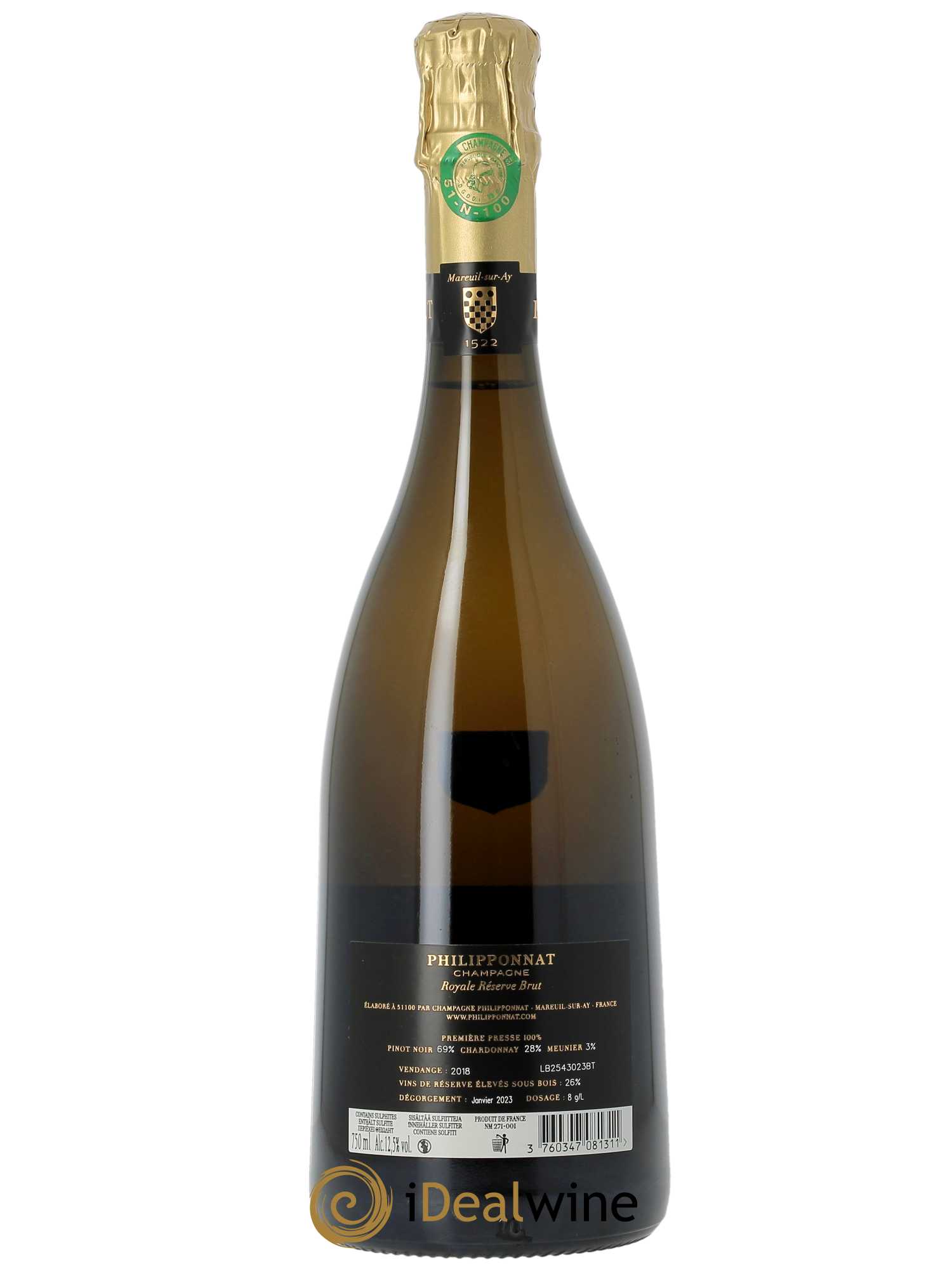 Royale Réserve Brut Philipponnat   - Lot de 1 Bouteille