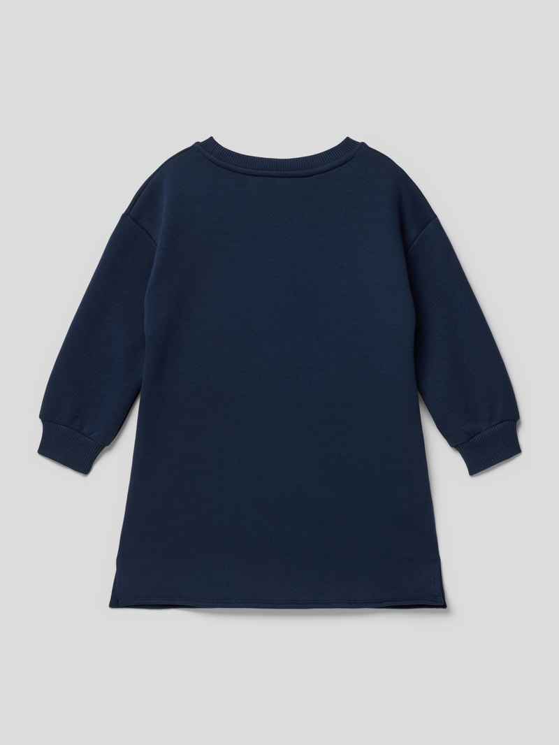 Kleid mit Motiv-Print in marineblau