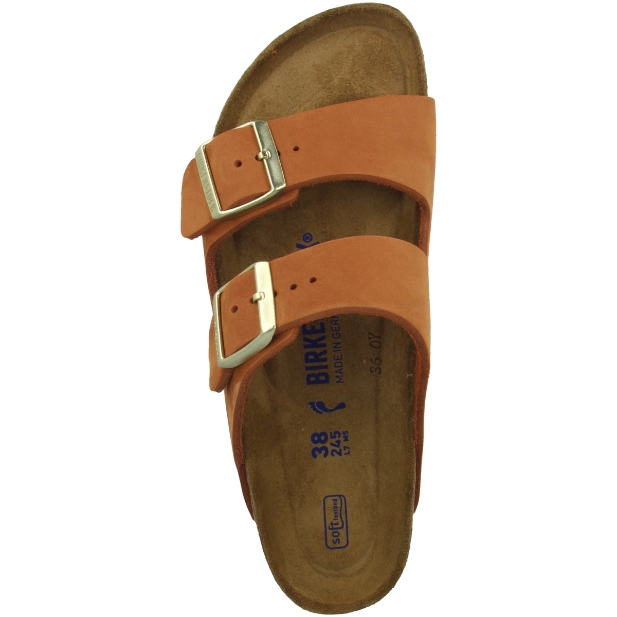 Birkenstock Arizona SFB Nubukleder Weichbettung schmal Sandale braun