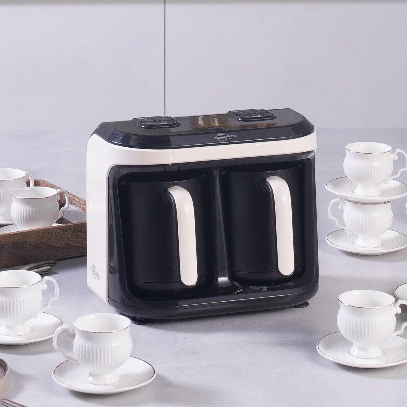 Karaca Espressomaschine Hatır Hüp Duet Aromatische Türkische Kaffeemaschine, Creme