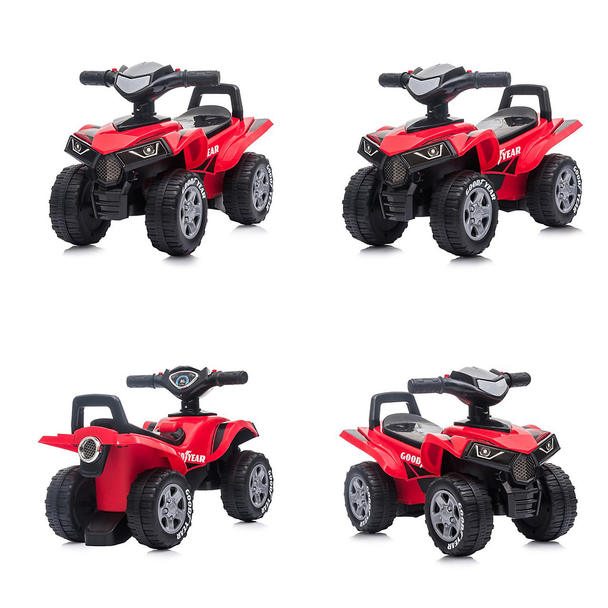 Kinder Rutschauto ATV Goodyear, Musikfunktion, Hupe Rutschautos