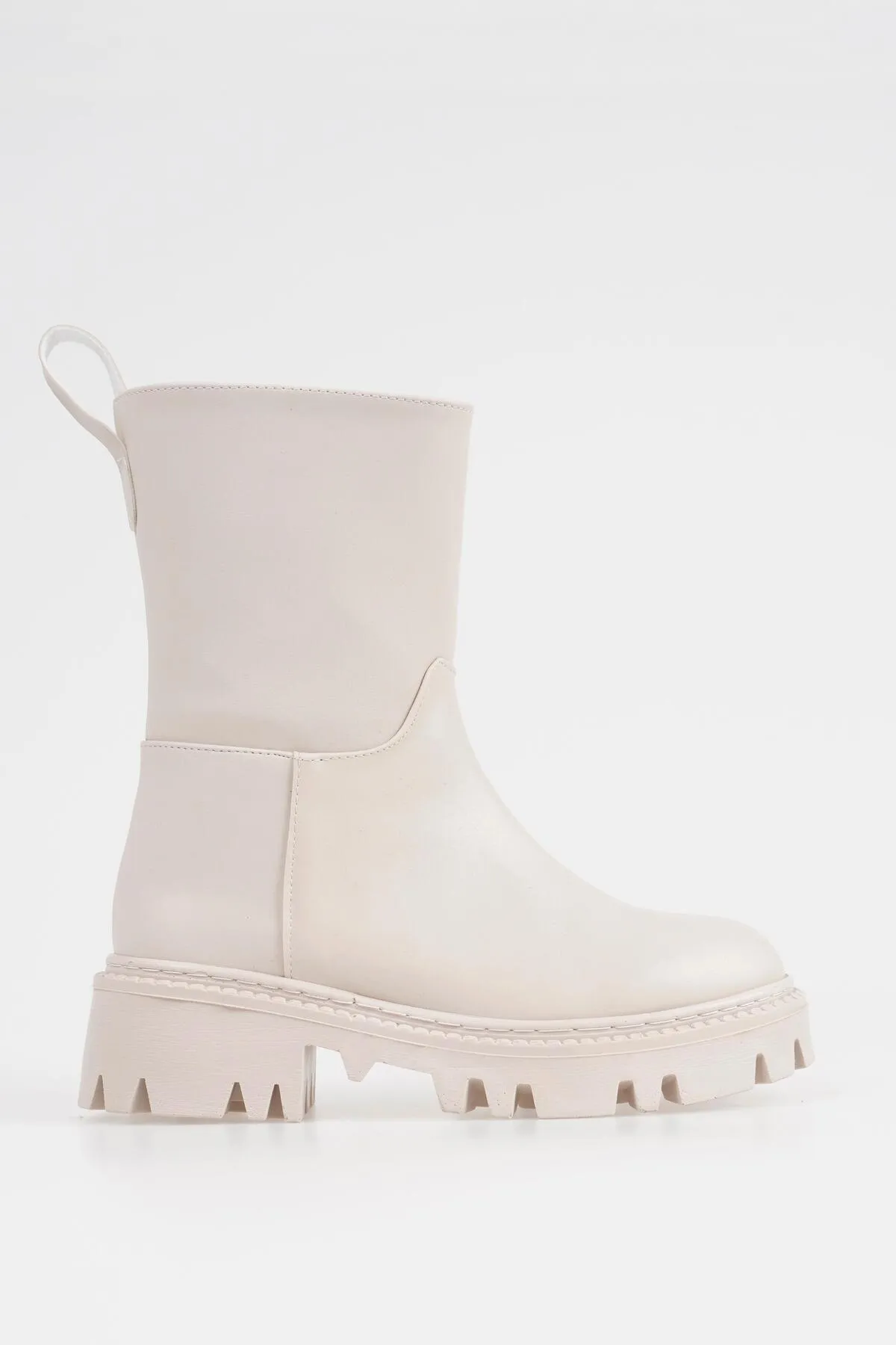 CZ London  Damenstiefel ohne Schnürsenkel, flaches, langes Modell mit gezahnter Sohle