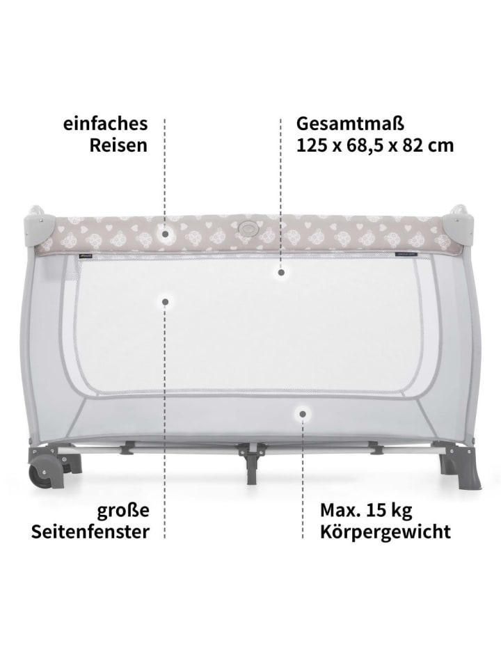 Hauck Reisebett Sleep'n Play Center mit Wickelauflage in beige,grau günstig kaufen onesize