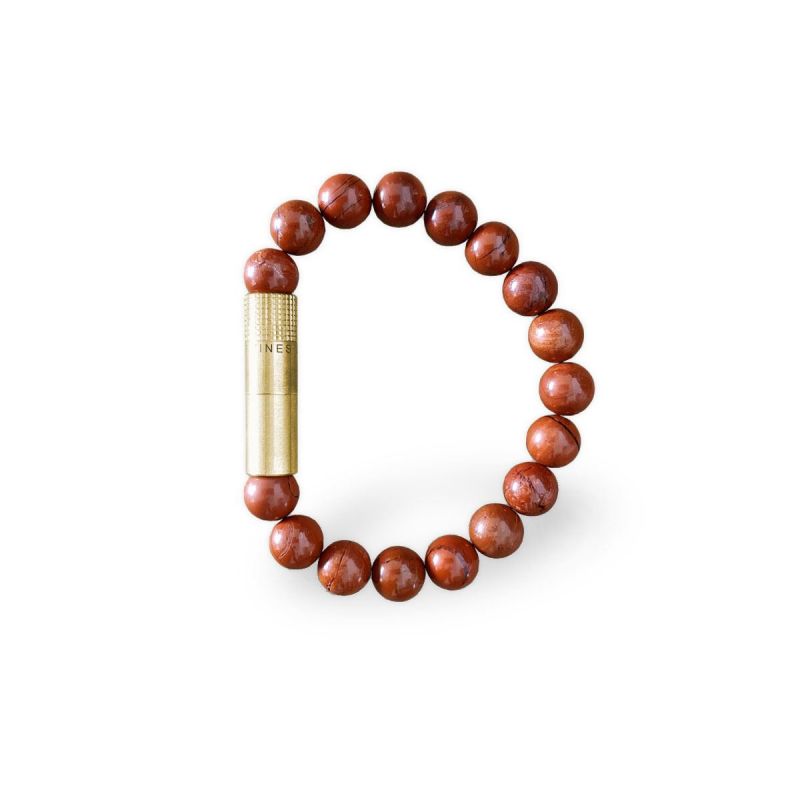 Les Fines Lames Armband Zigarrenschneider Brass, Farbe Roter Jaspis - Größe M