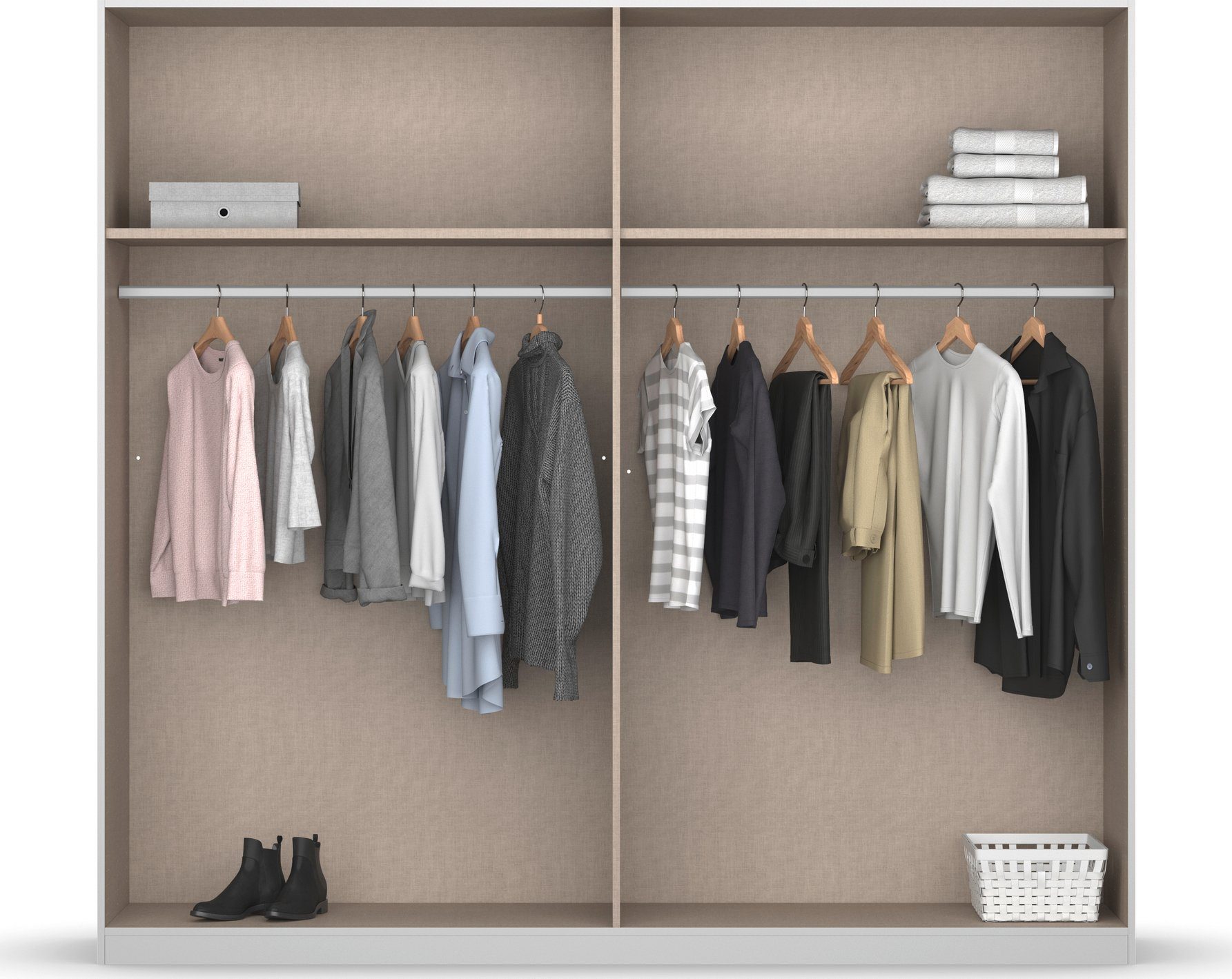 rauch Schlafzimmer-Set Miro, Drehtürenschrank in 2 Breiten, Bett in 2 Größen und 2 Hängenachttische