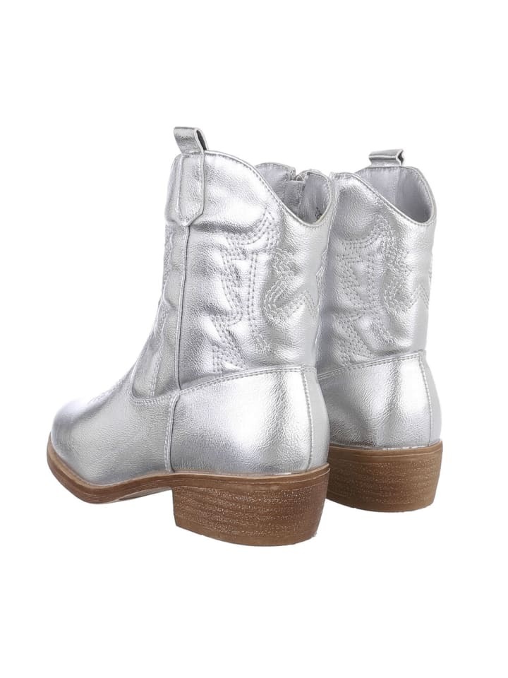 Ital-Design Stiefelette in Silber günstig kaufen