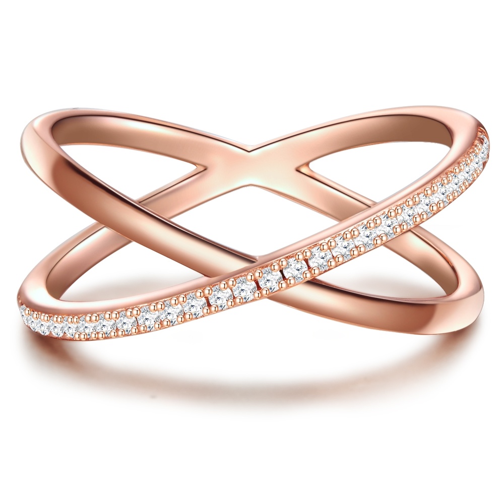 Glanzstücke München Bague en argent Argent sterling Oxyde de zirconium (CZ) en Or rose Bague