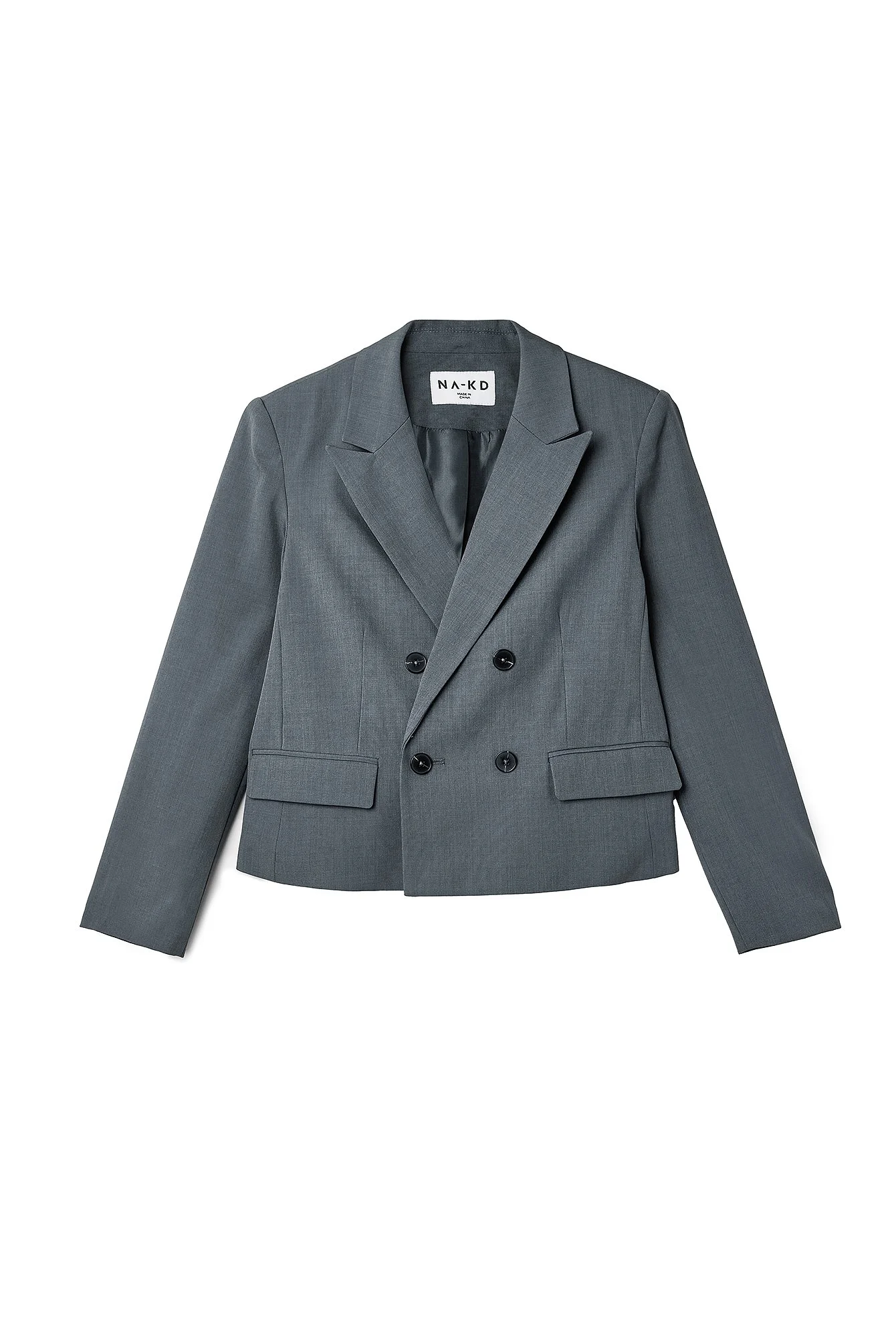 Gerader, zweireihiger Crop-Blazer