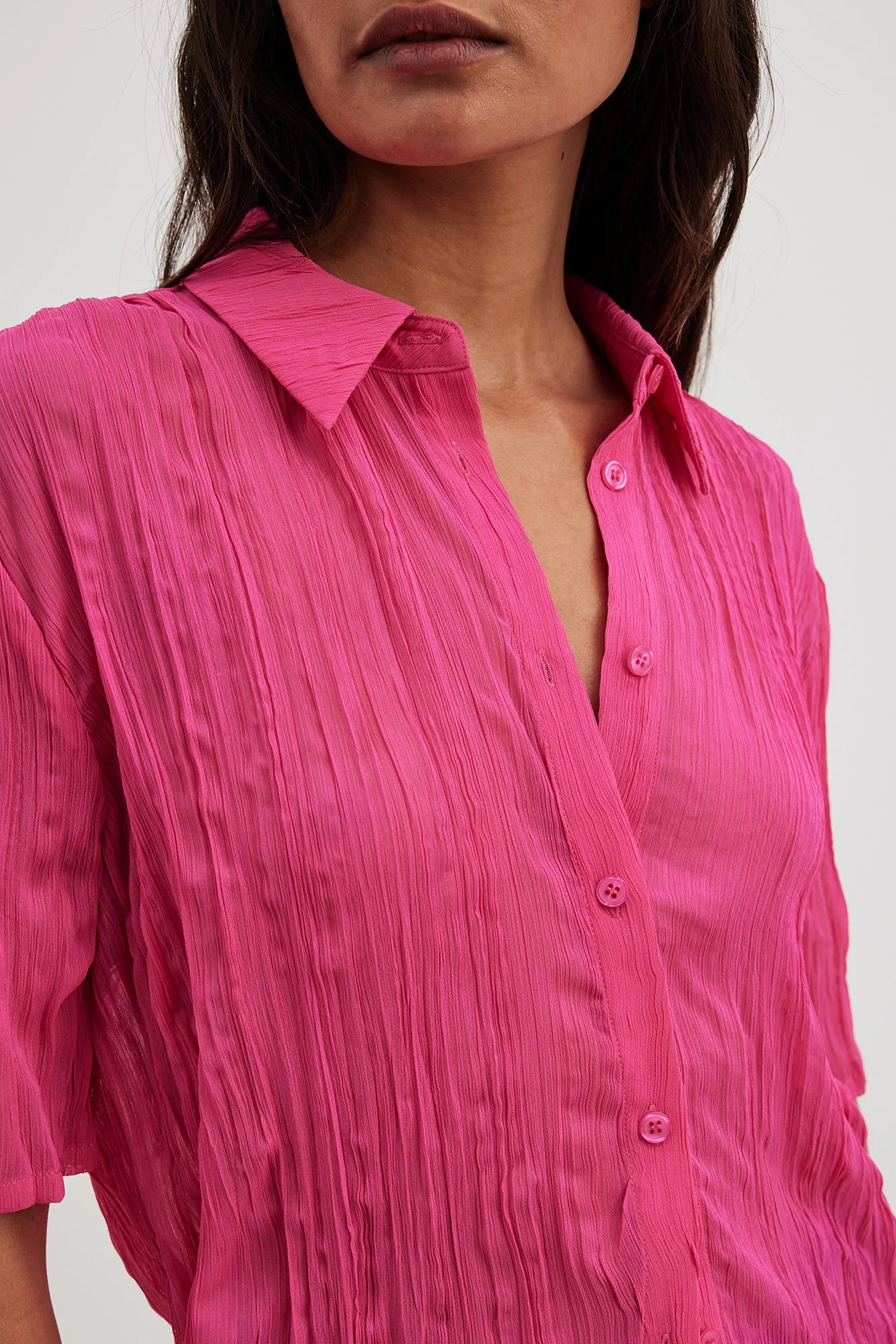 Strukturiertes Oversize-Shirt mit kurzen Ärmeln