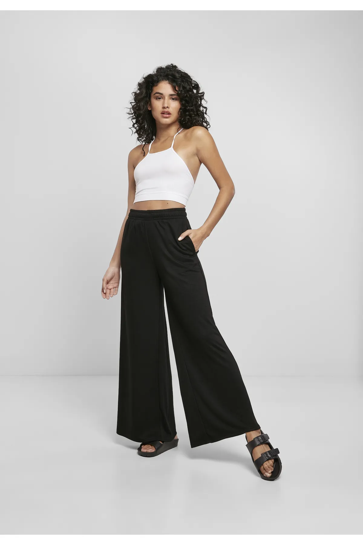 Urban Classics  Damen Sweatpants mit weitem Bein aus Modal-Terry