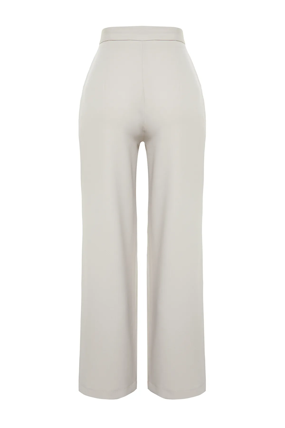 Trendyol Collection  Graue, plissierte Webhose mit weitem Bein TWOSS21PL0189