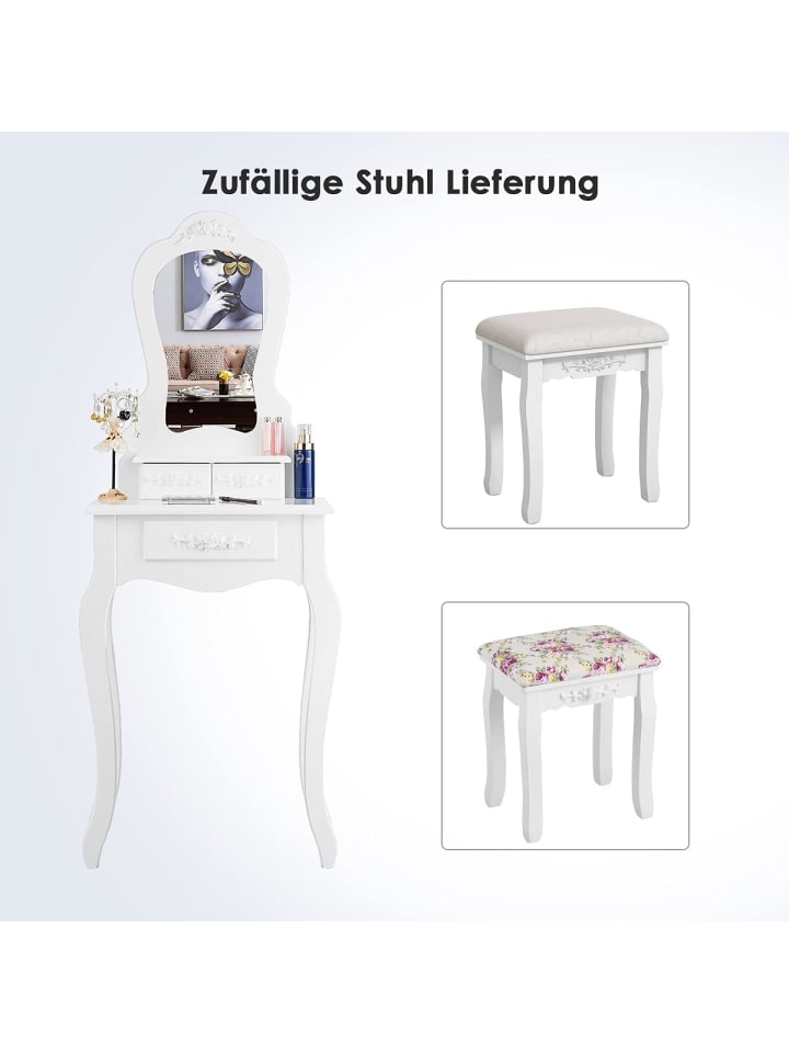COSTWAY Schminktisch Set in Weiß günstig kaufen onesize