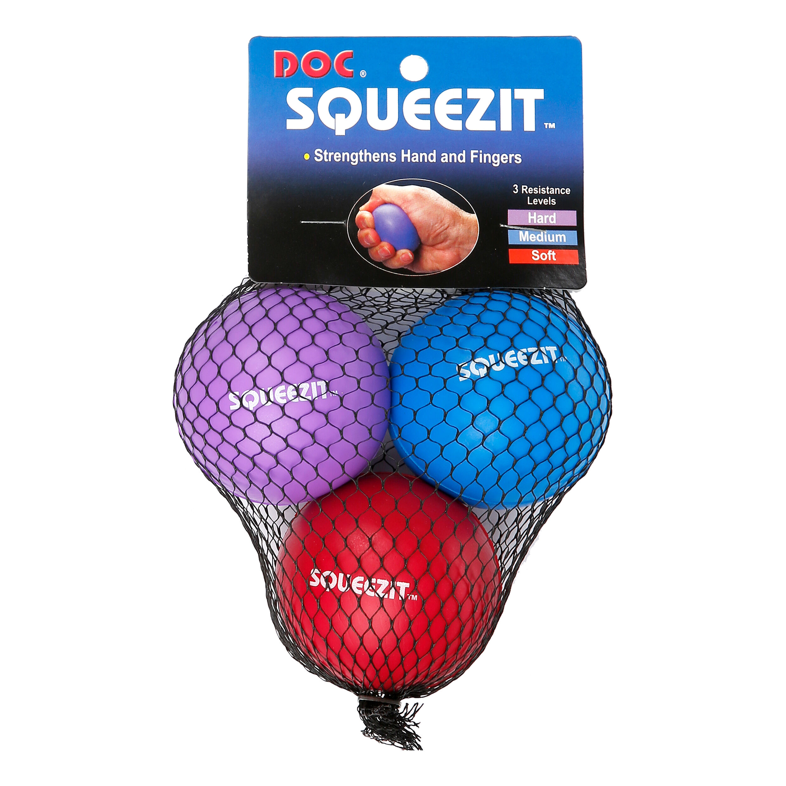 Squeez It Ball 3er Pack - Blau, Lila