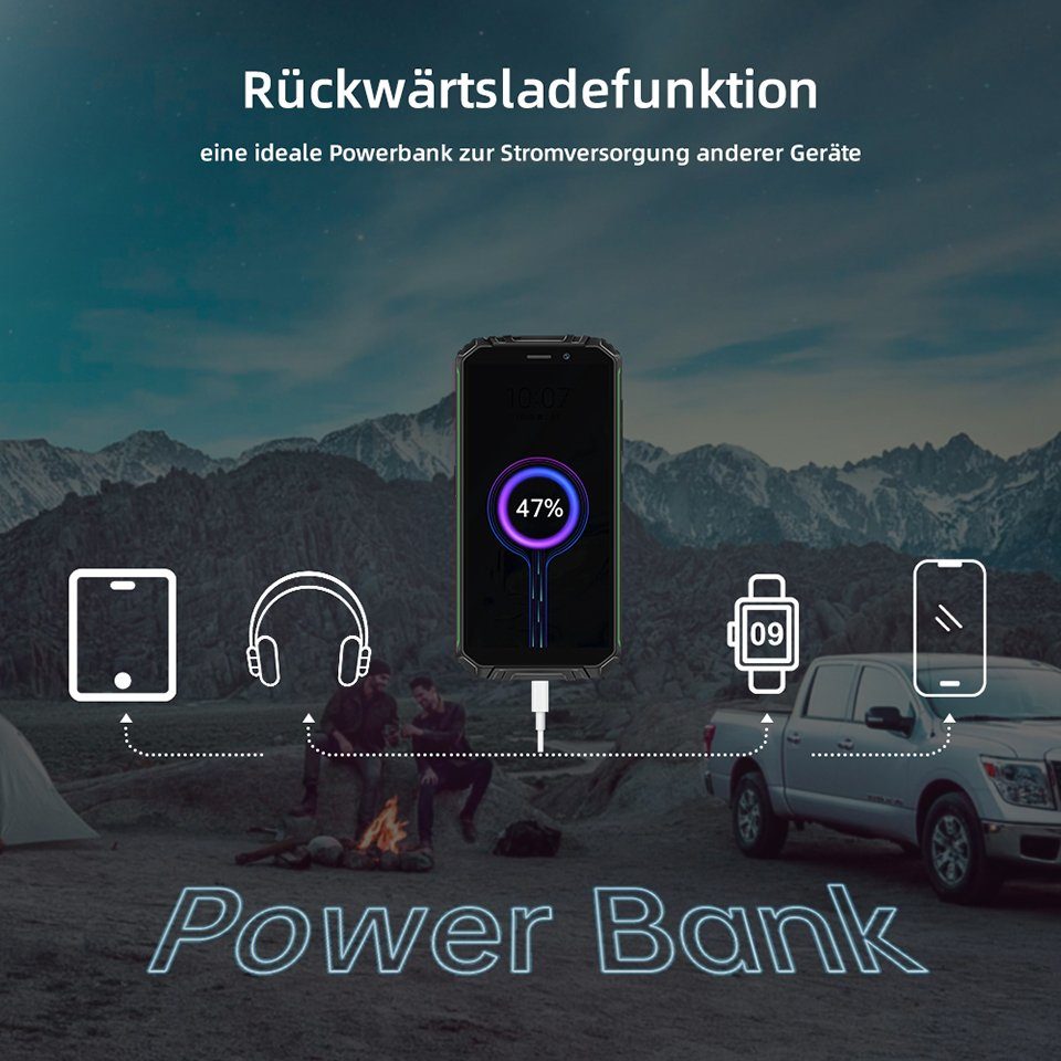 OUKITEL WP 18, 4G-[Außentelefon], 32GB ROM, 12500 mAh Akku, Dual-SIM Smartphone (4 GB Speicherplatz, Android 11, 5,93'' TFT Display, 5M Frontkamera, 13M Hauptkamera hinten)