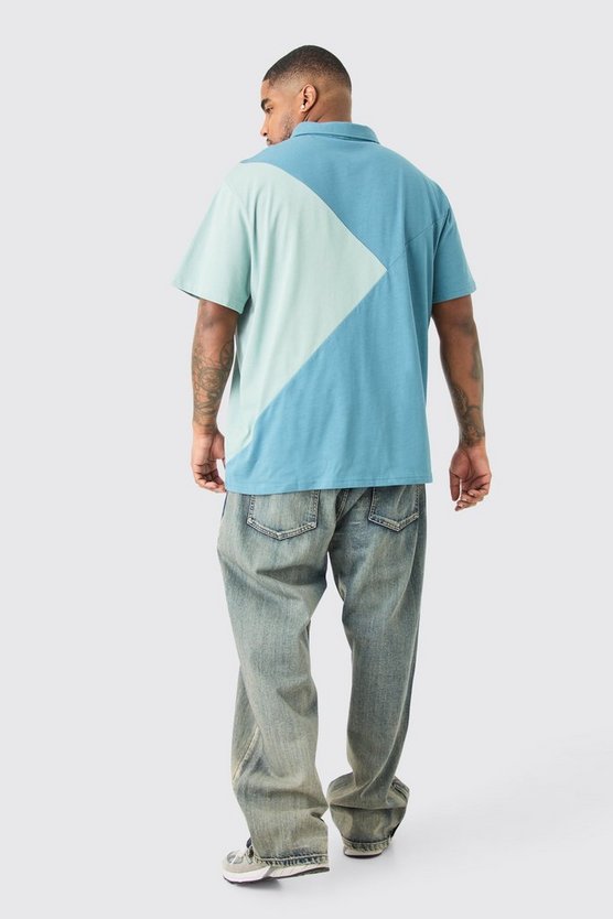 Plus Colorblock Poloshirt
