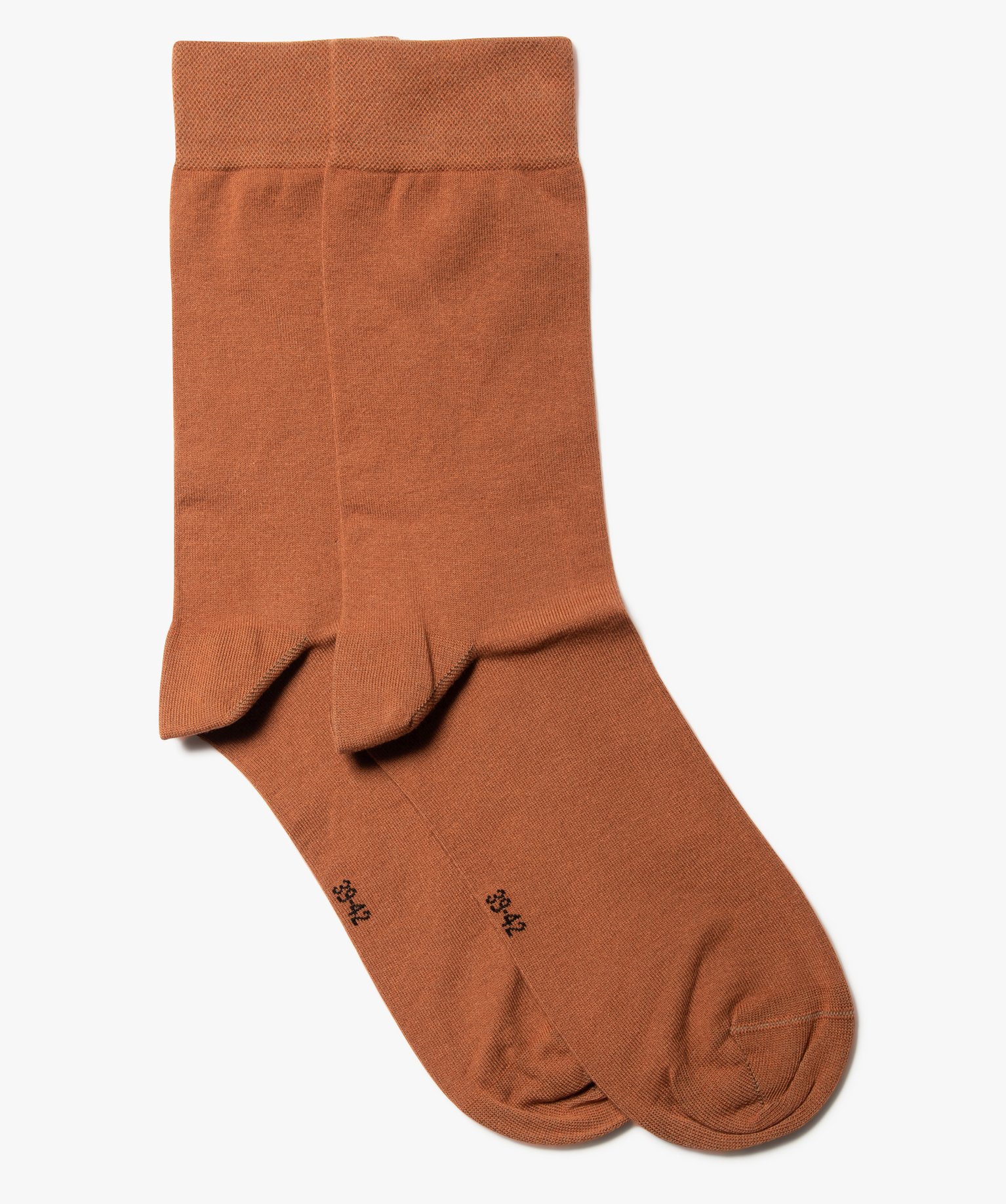 Chaussettes homme fines à tige haute (lot de 2) marron | GEMO