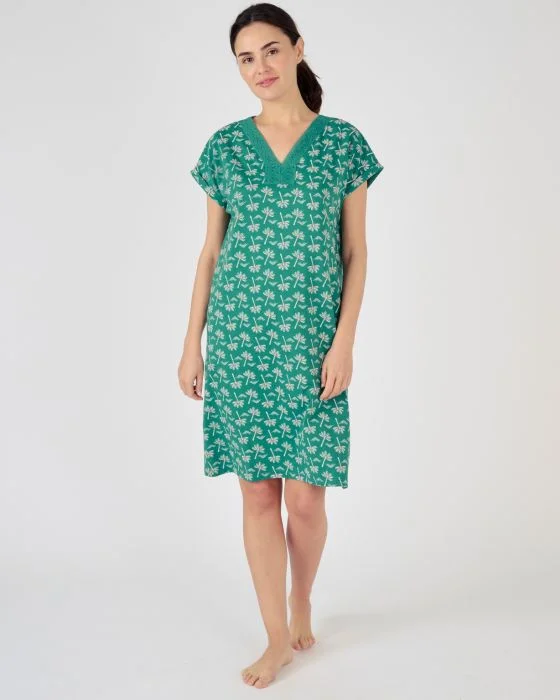 Chemise de nuit dentelle pur coton peigné