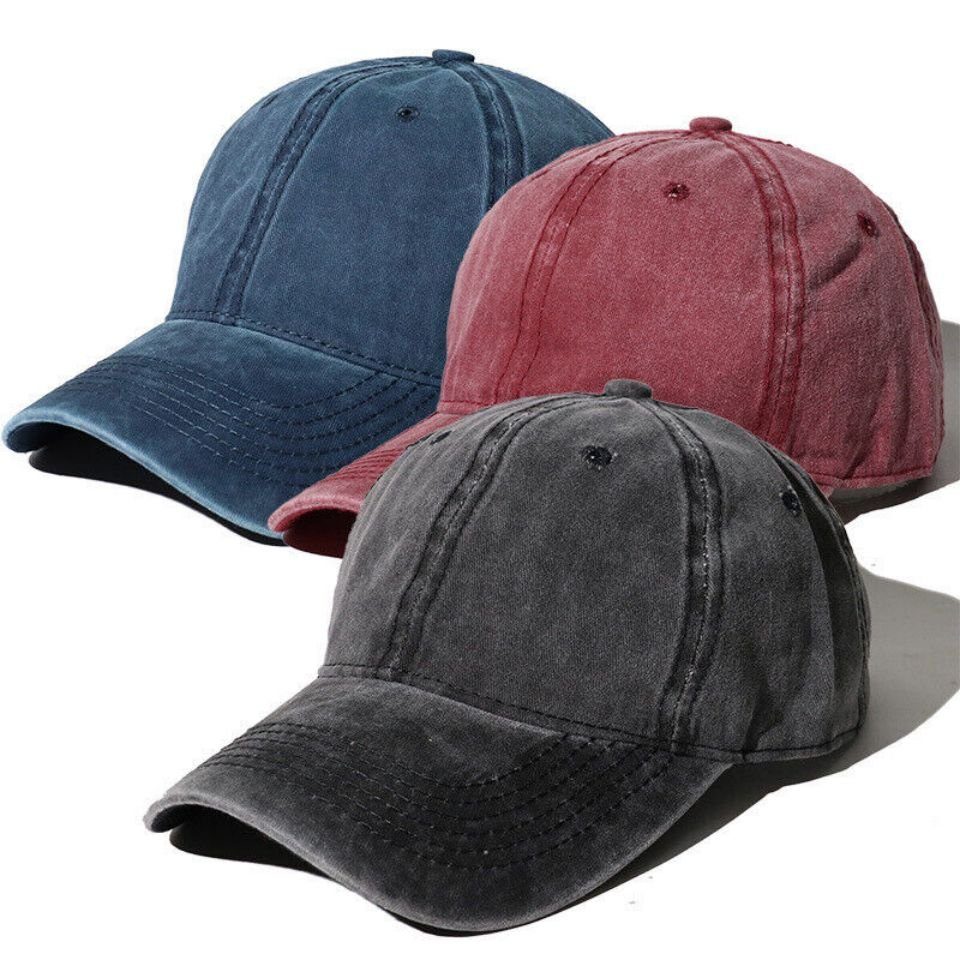 Lamon Baseball Cap Retro Baseballmütze aus gewaschener Baumwolle Hip Hop Trucker Papa Hut