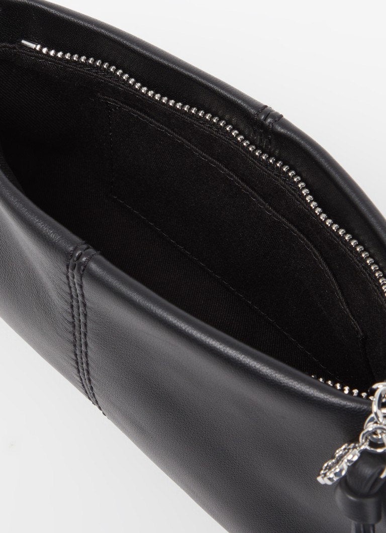 Maje Leather shoulder bag with fringes