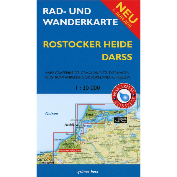 Rostocker Heide, Darß 1 : 30 000 Rad- und Wanderkarte - Fahrradkarte