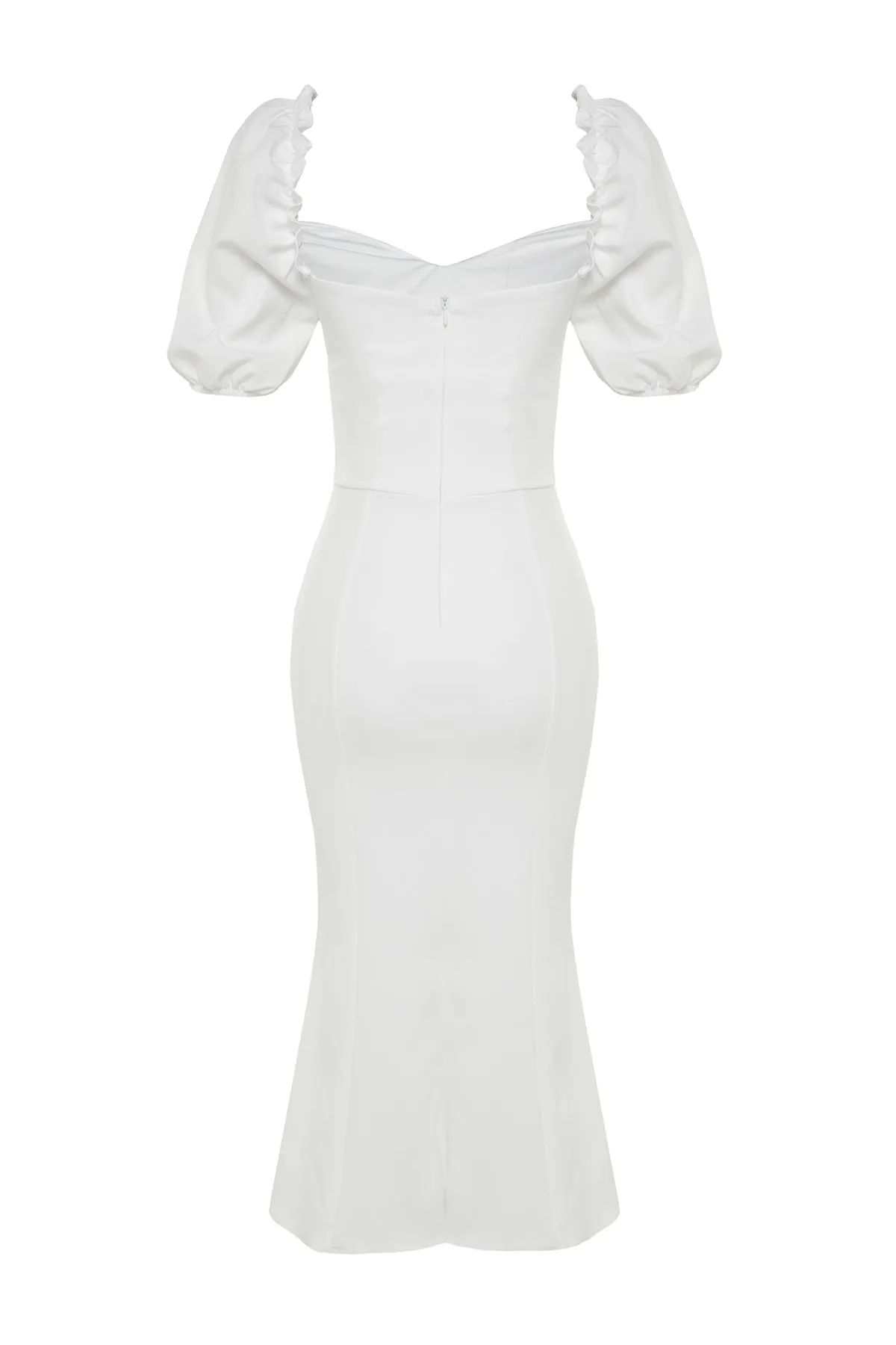 Trendyol Collection  Braut-Abendkleid aus Webstoff in Ecru TPRSS21EL0053