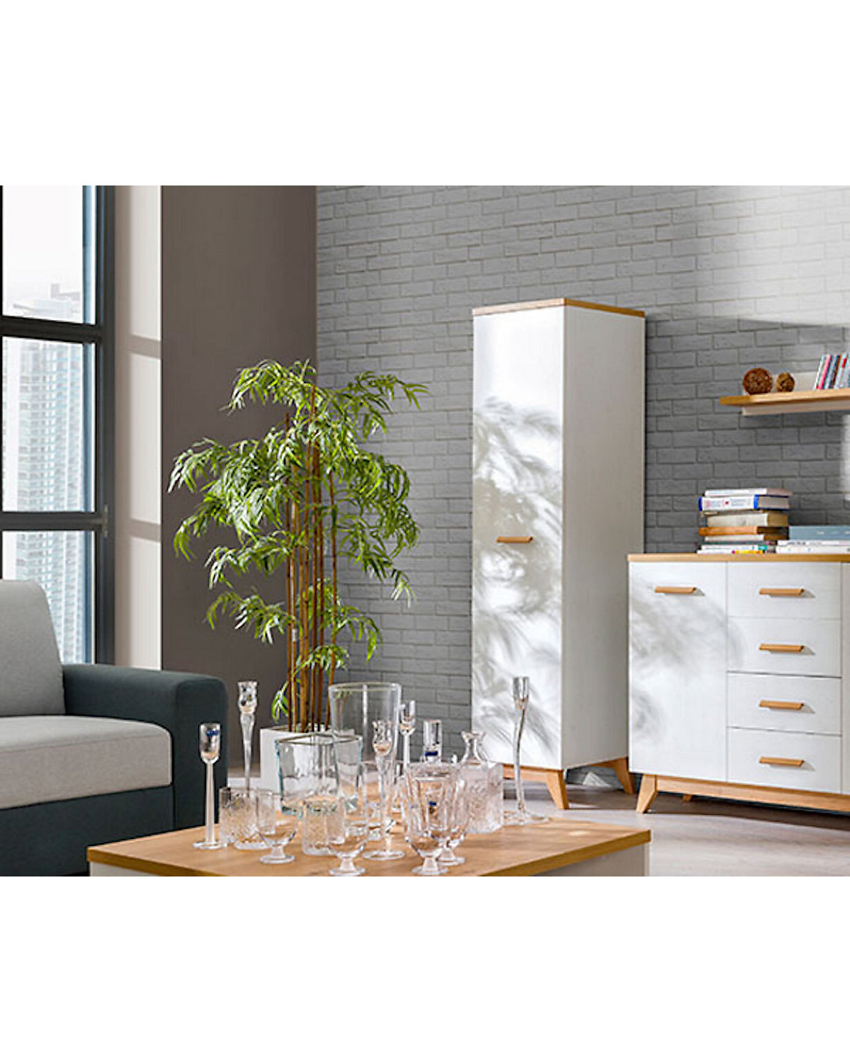 Stauraumschrank Kleiderschrank Seven 45x52x185cm 1-türig