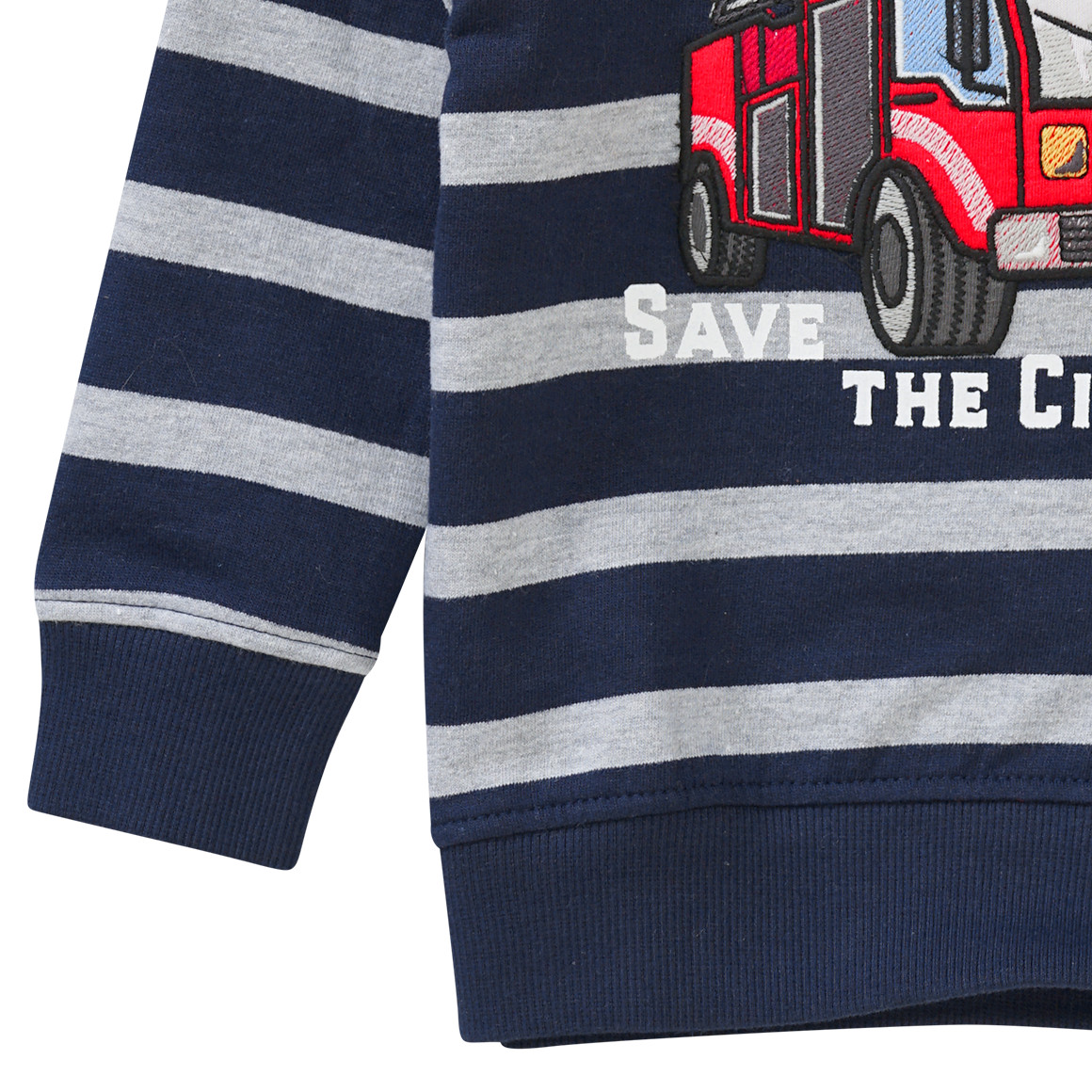 Jungen Hoodie mit Feuerwehrauto-Applikation