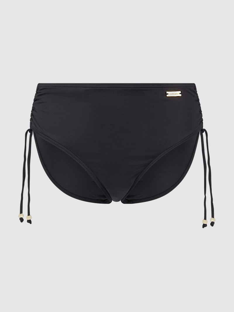 Bikini-Hose mit Raffungen in schwarz