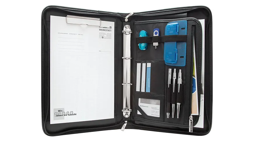WEDO® Konferenzmappe Elegance auch für Linkshänder schwarz