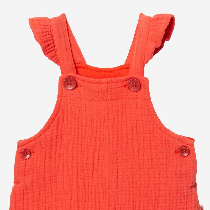 Salopette bébé fille gaufrée rouge Catimini