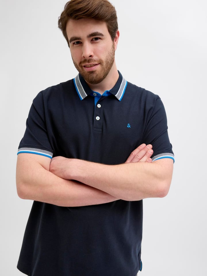 JACK & JONES PLUS Poloshirt in Sky Captain günstig kaufen