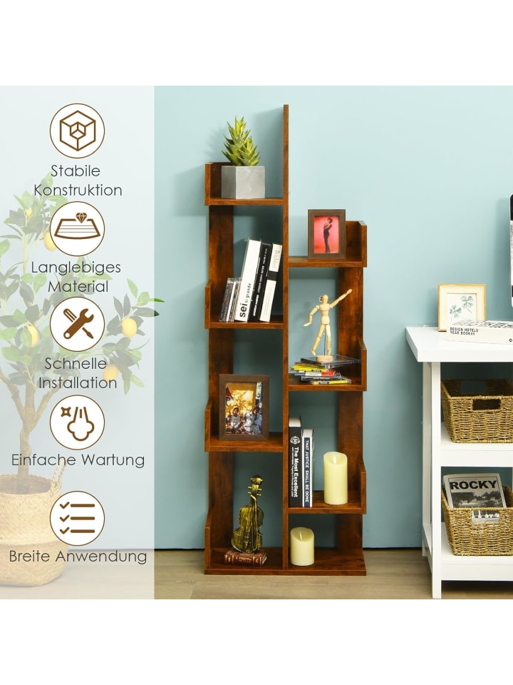 COSTWAY Bücherregal in Braun günstig kaufen 50 cm