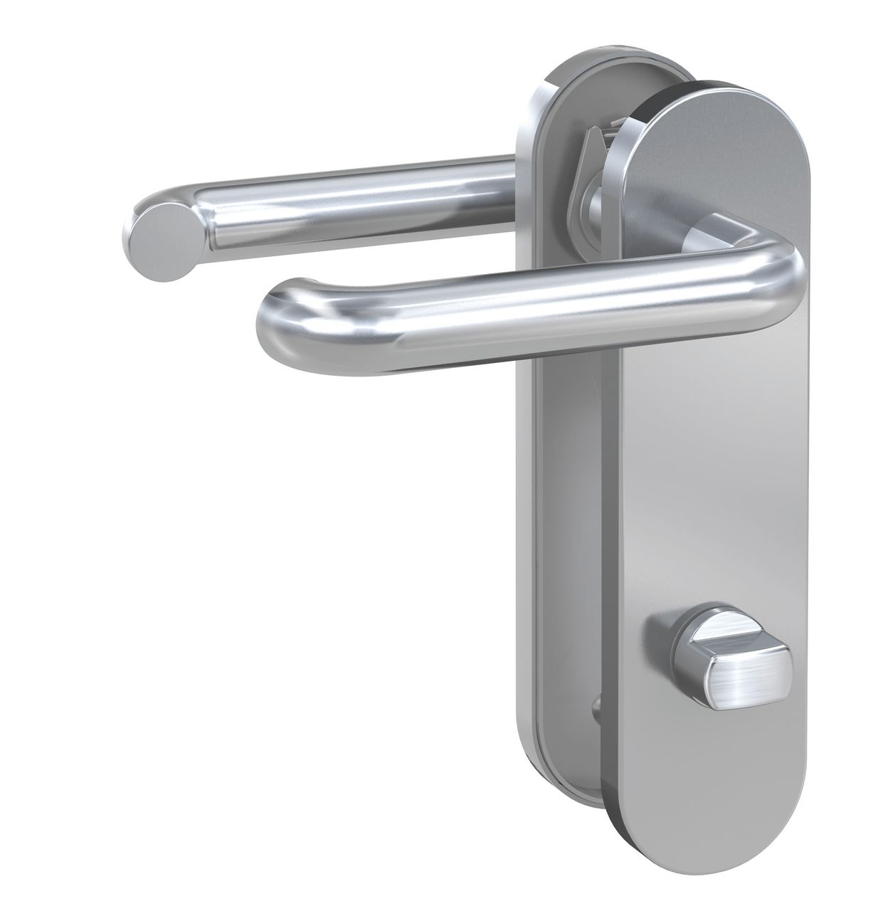 Basi Kurzschild-Drücker-Garnitur - ZB 3800 - Edelstahl - Lochung: WC - links
