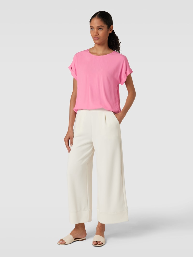 Blusenshirt aus reiner Viskose mit Kellerfalte in pink