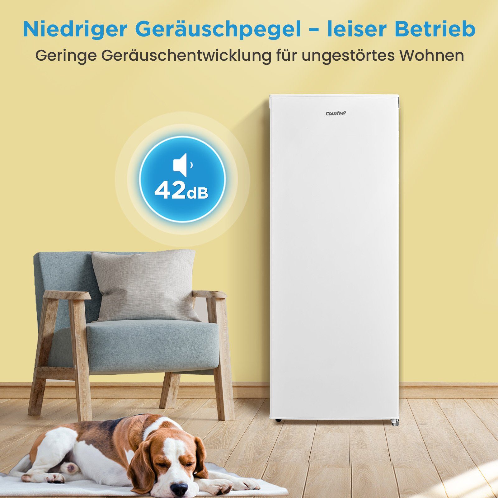 comfee Gefrierschrank RCU160WH2(E), 142 cm hoch, 55 cm breit