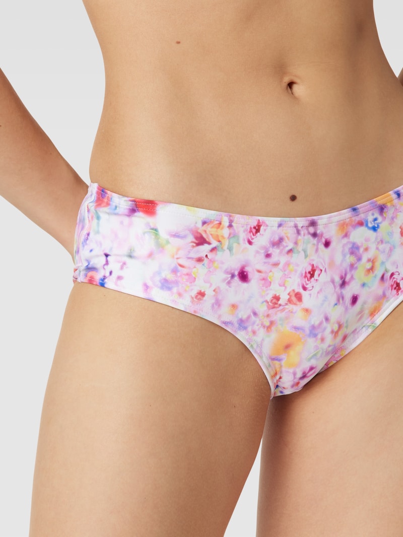 Bikini-Hose mit floralem Allover-Muster in blau