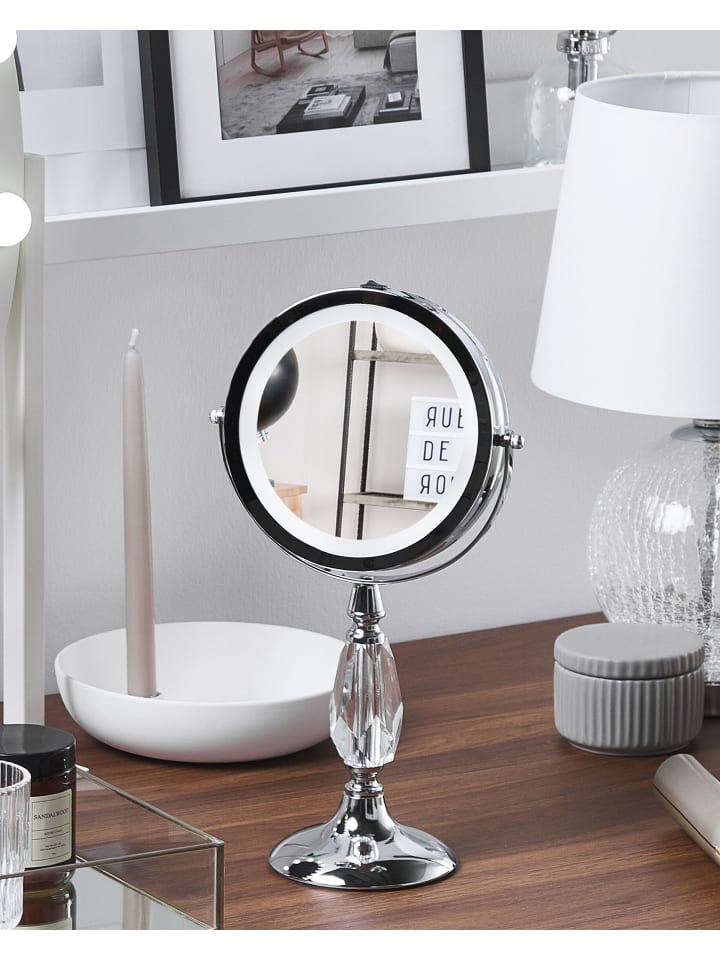 Beliani Kosmetikspiegel MAURY in Silber - (W) 18 x (H) 37 x (L) 12 cm günstig kaufen onesize
