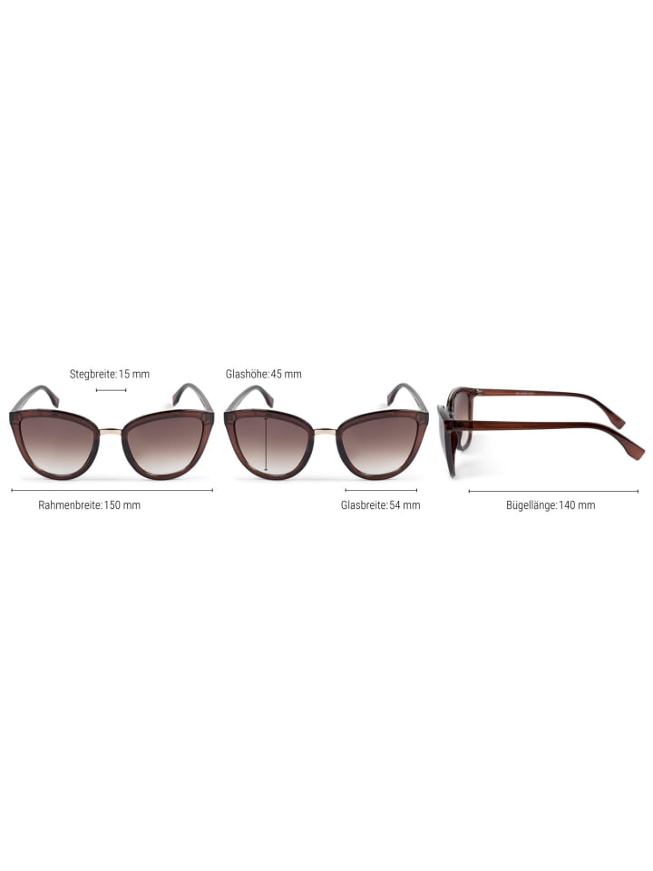 styleBREAKER Cateye Sonnenbrille in Braun / Braun Verlauf günstig kaufen onesize