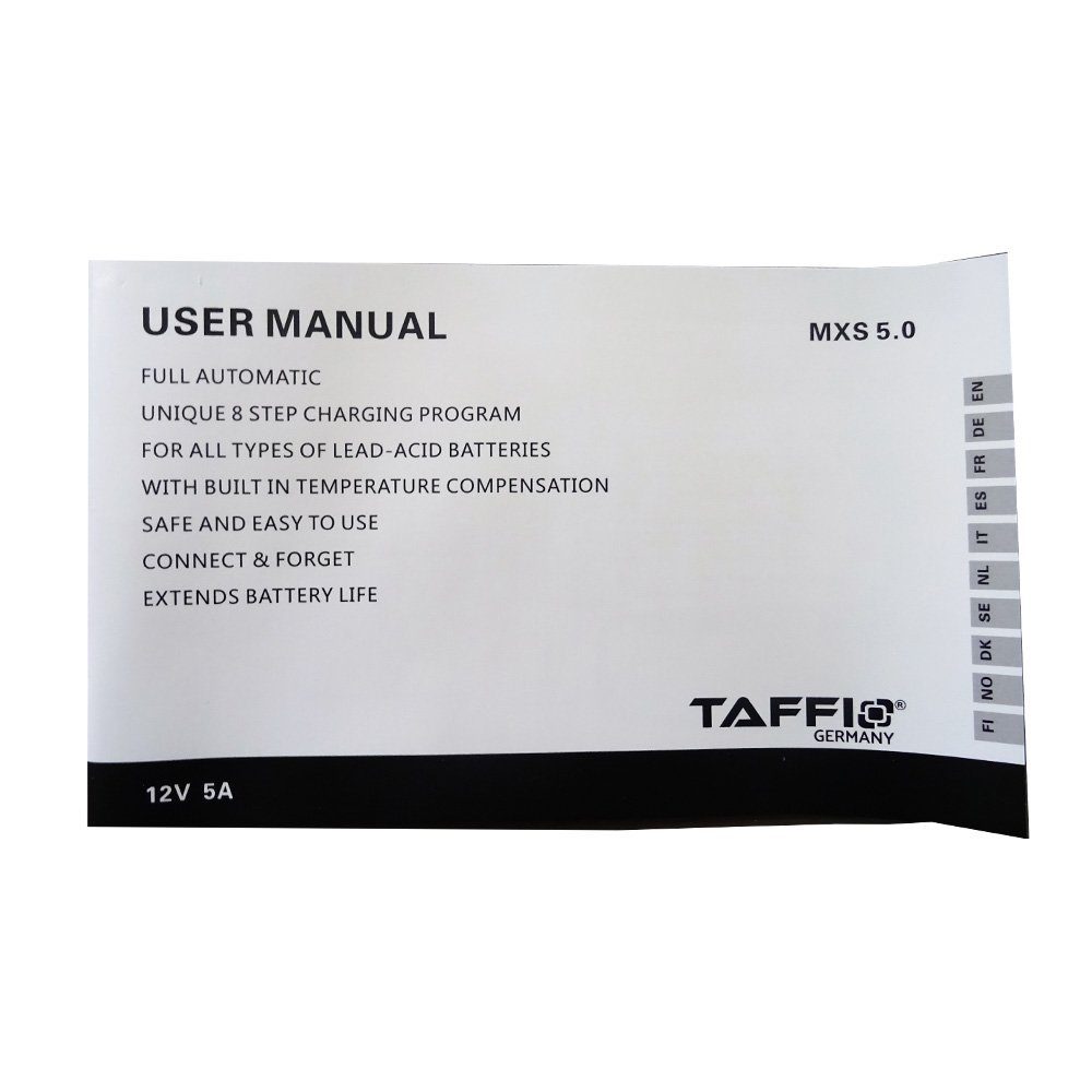 TAFFIO MXS 5. KRAFTPAKET Motorrad Auto Batterie Ladegerät 12V 5A 8Stufen120Ah Autobatterie-Ladegerät