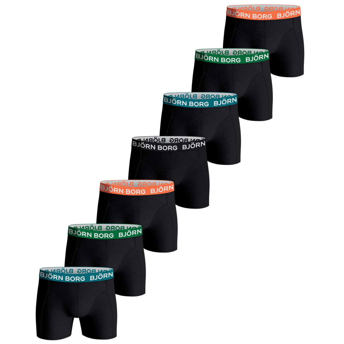 Björn Borg Cotton Stretch Boxer 7er Pack Boxershorts schwarz