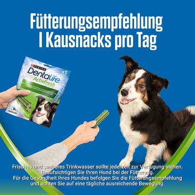 PURINA Dentalife Active Fresh Tägliche Zahnpflege-Snacks für mittelgroße Hunde