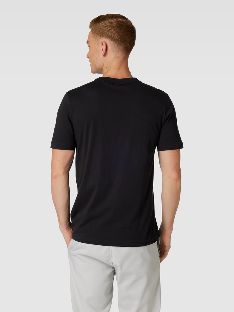 T-Shirt aus Baumwolle mit Label-Detail in schwarz