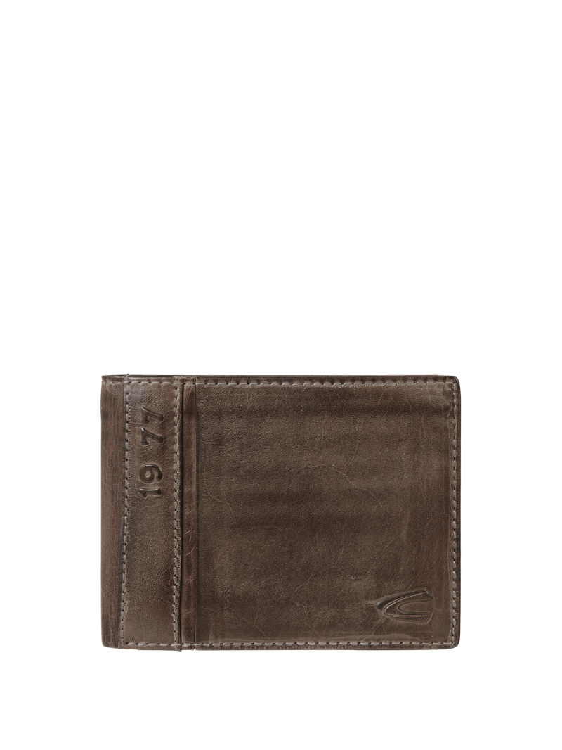 Portemonnaie aus Leder im Retro-Look in schwarz