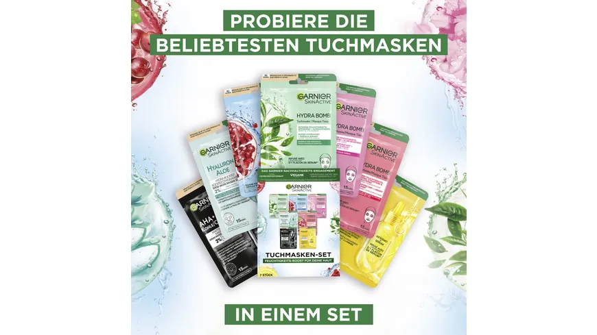 Garnier SkinActive Tuchmasken-Set Feuchtigkeits-Boost für deine Haut