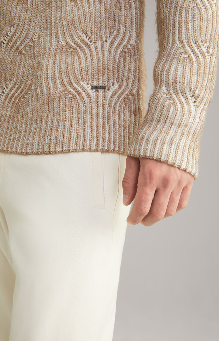 Strickpullover Hairo in Braun/Offwhite