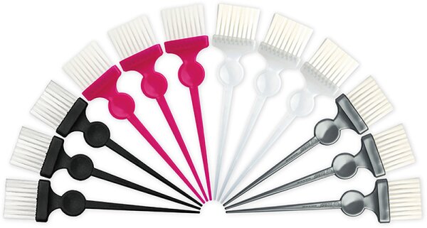 Termix Soft White Fiber klein 12er-Pack Färbepinsel