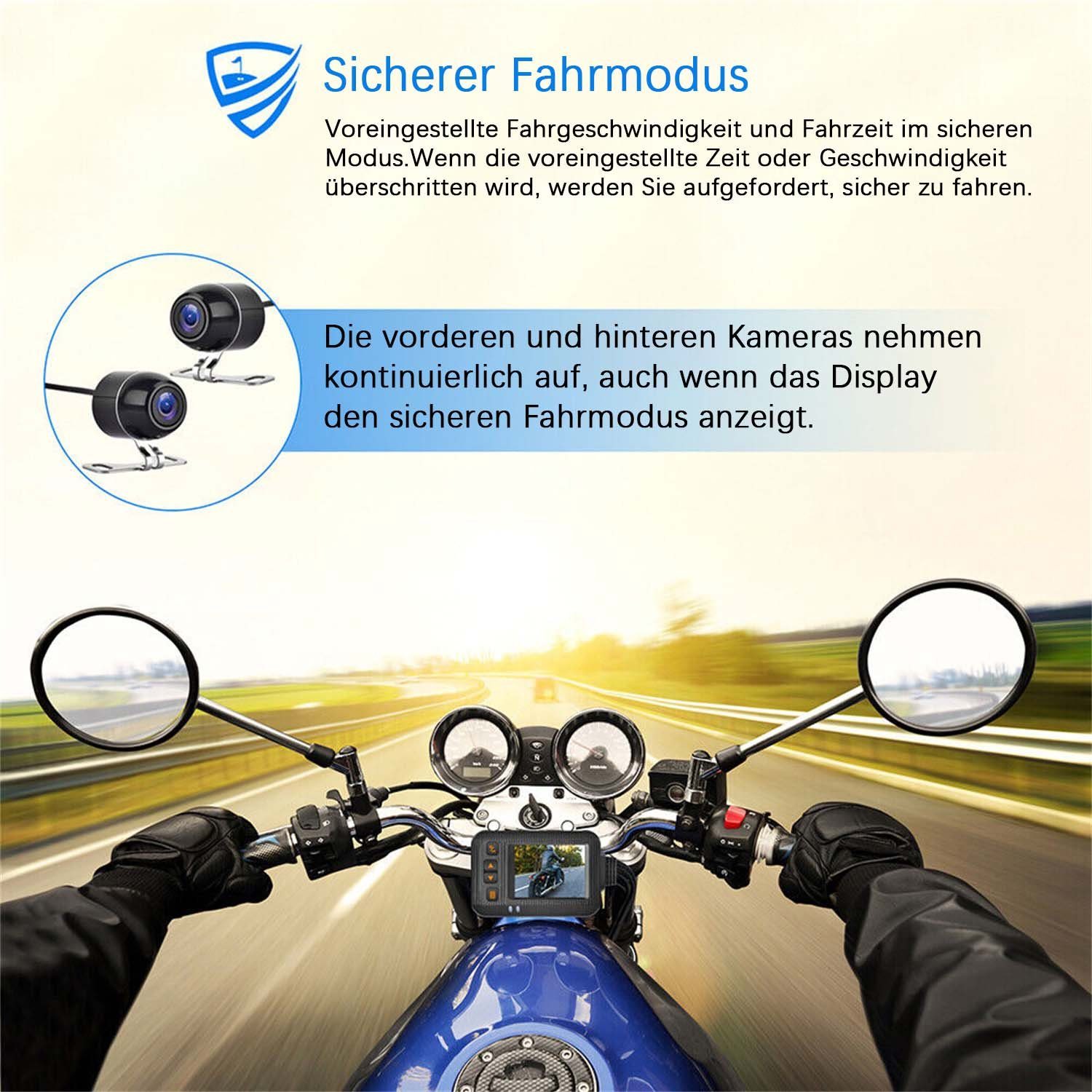 Yoyaxi Wasserdichter Motorrad-Fahrrekorder Systemkamera (hochauflösender Fotografie, Foto- und Audioaufzeichnungsfunktion)