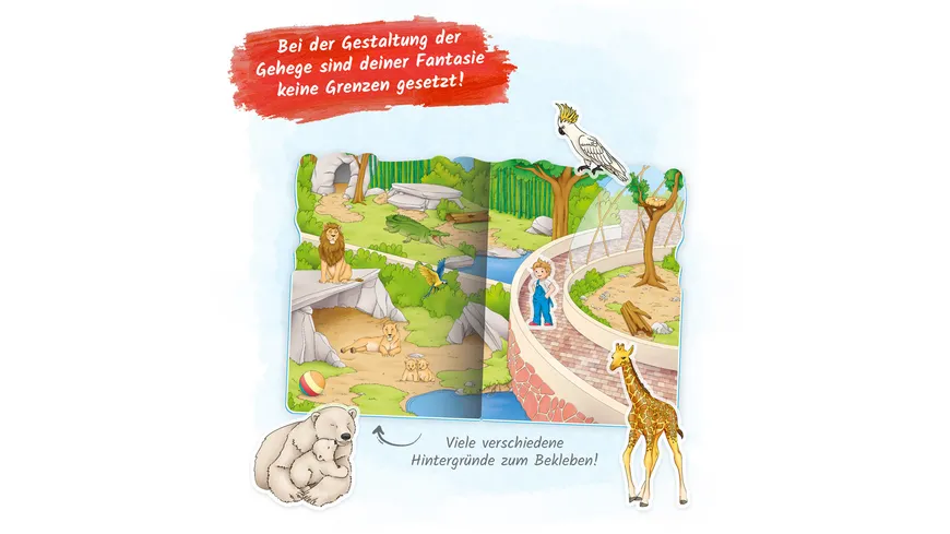 Trötsch Stickerbuch Mein Stickerhaus Zootiere - Stickerbuch Beschäftigungbuch