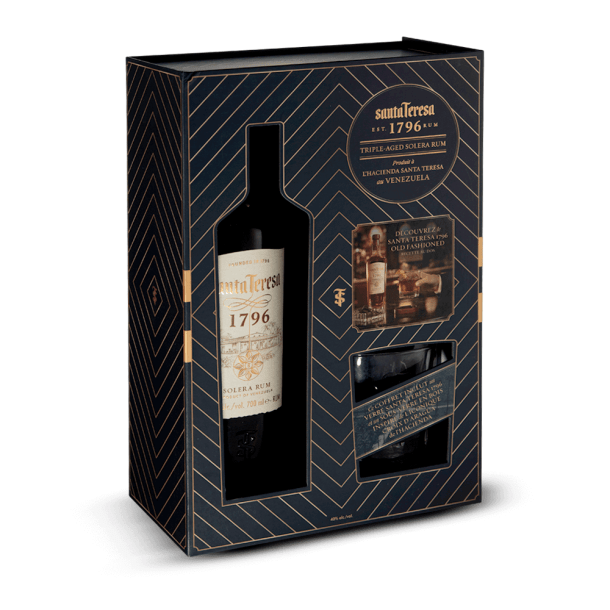 Coffret Rhum Santa Teresa 40% 1 Verre + Sous Verre