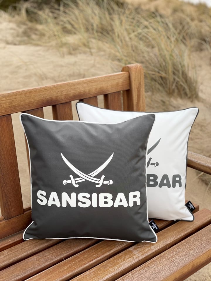 Sansibar Outdoor-Kissen mit Füllung in Anthrazit/Offwhite, 45x45 cm günstig kaufen 45x45 cm